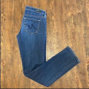 AG Adriano Goldschmied jeans The Steve straight leg classic dark wash denim
